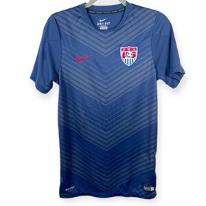 Nike Dri Fit US Team Soccer Training Jersey Shirt Small Blue